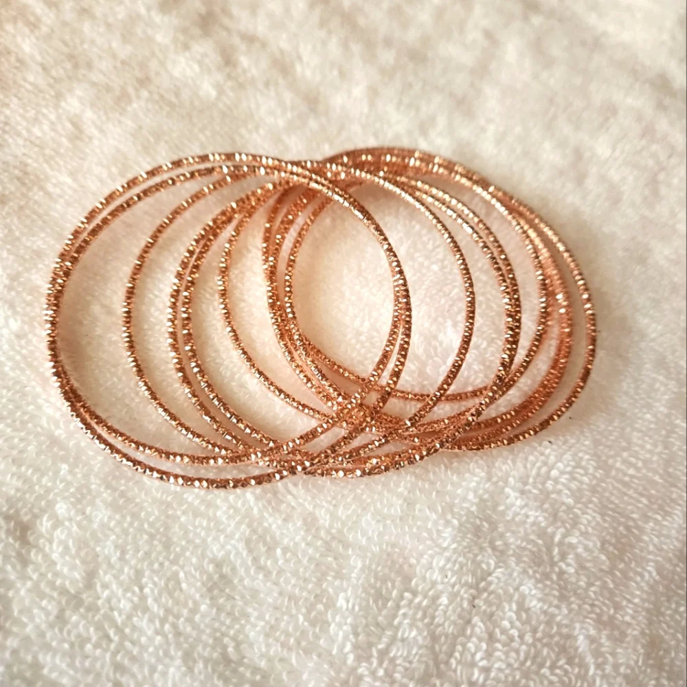 Elegant Rose Gold Bangle Set- A Set Of 10- Gorgeous - Picture 6 of 6
